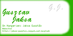 gusztav jaksa business card