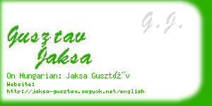 gusztav jaksa business card